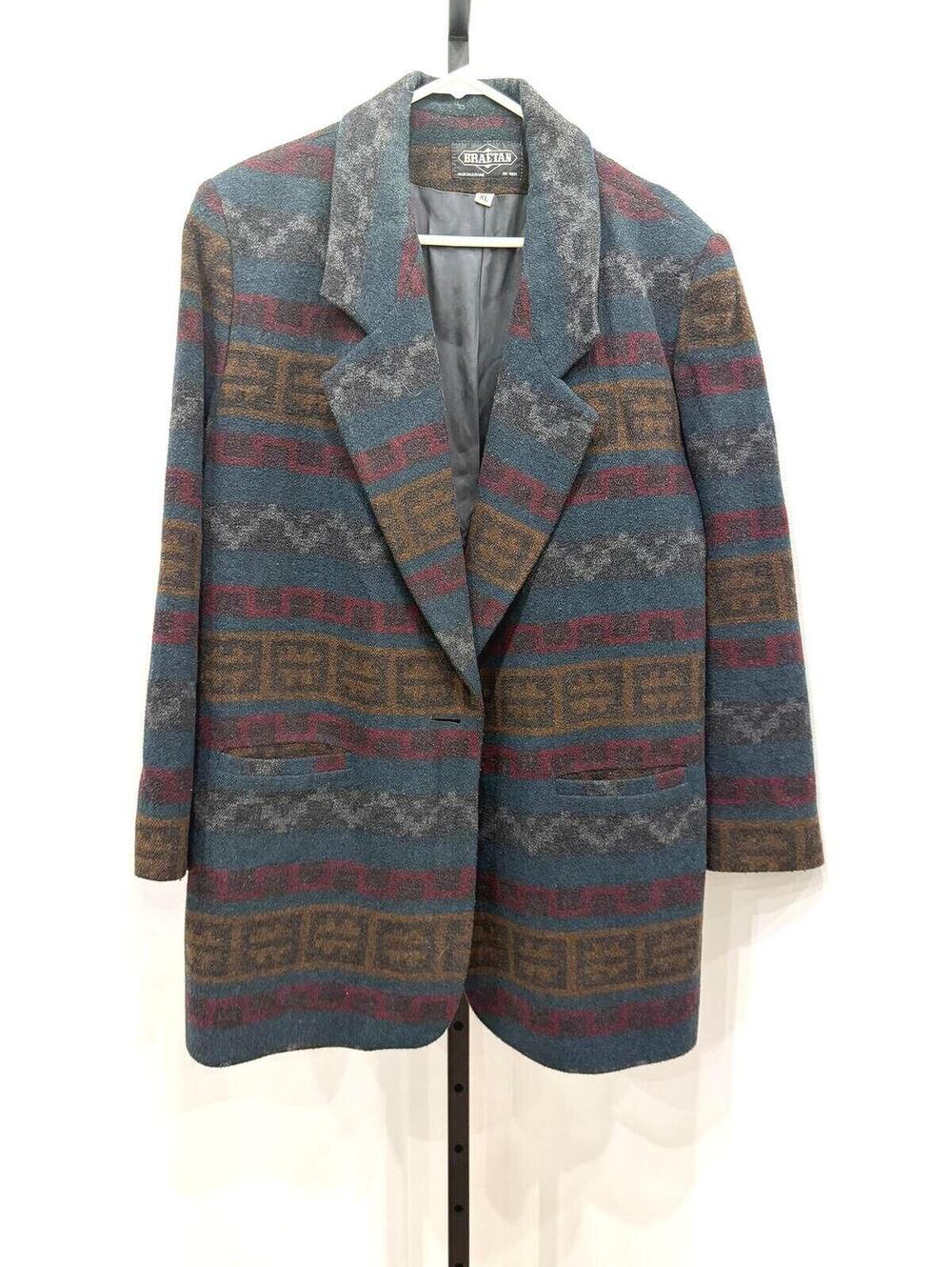 Braetan Women's Wool Blend Patterned Coat XL